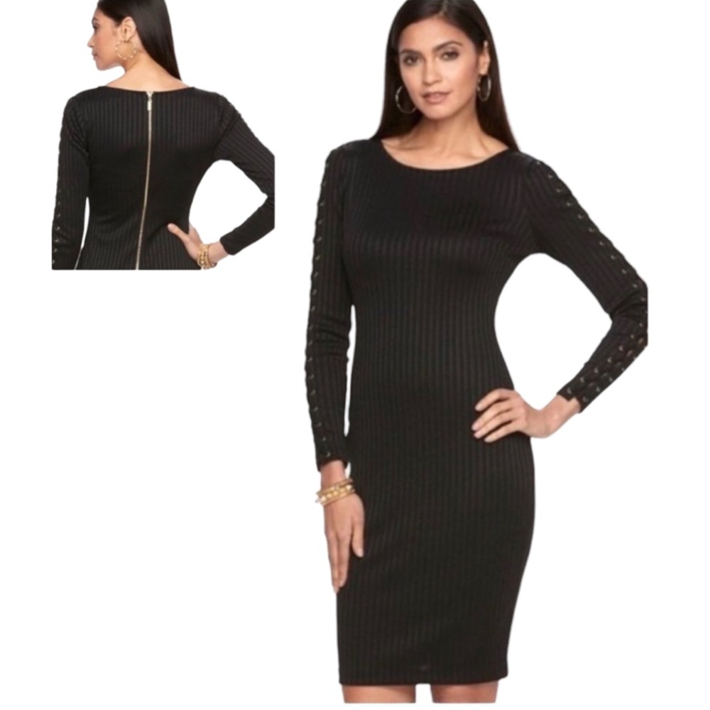 NWT! Jennifer Lopez Midnight Romance Lace Up Sleeve  Dress  Size:4 SKU:486